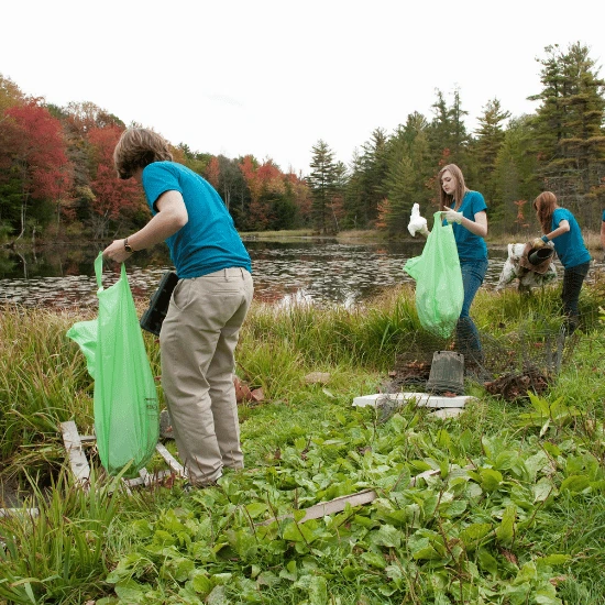 Green Team students participating in a community cleanup